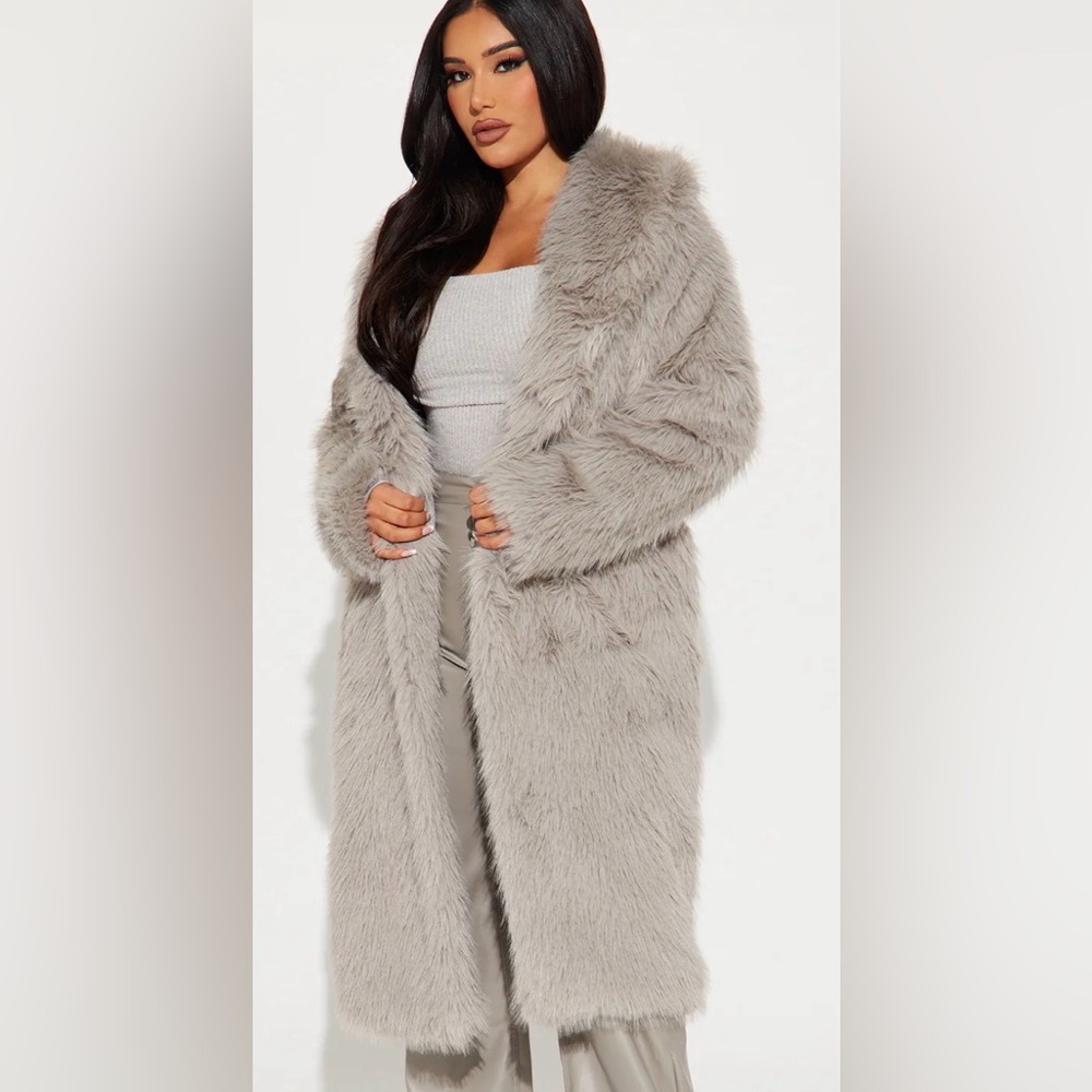 Fashion Nova Women's Teddy Jacket - Grey